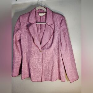 Monterey Bay 100% Linen Mauve Made In Ukraine Raw Hems Sz 8